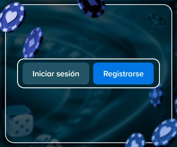 Botón de inicio de sesión y registro en el casino.