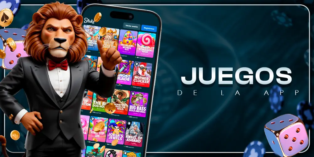 Juegos de la aplicación del casino.