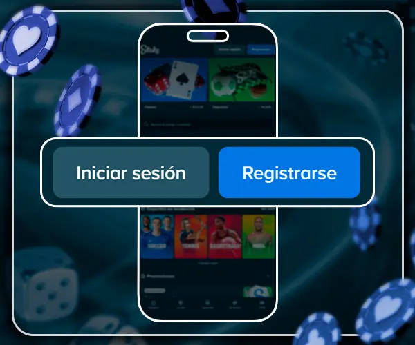 Botones de inicio de sesión y registro.
